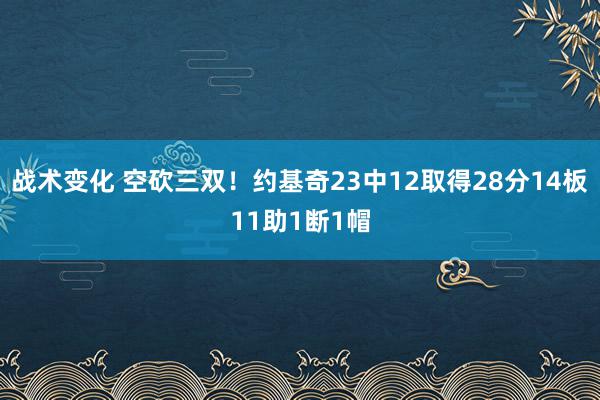 战术变化 空砍三双！约基奇23中12取得28分14板11助1断1帽