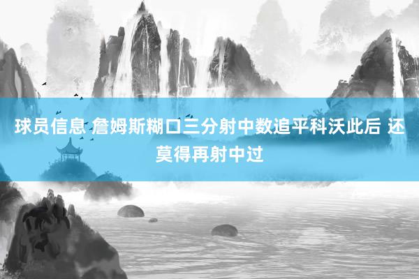 球员信息 詹姆斯糊口三分射中数追平科沃此后 还莫得再射中过