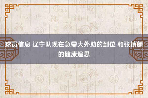 球员信息 辽宁队现在急需大外助的到位 和张镇麟的健康追思