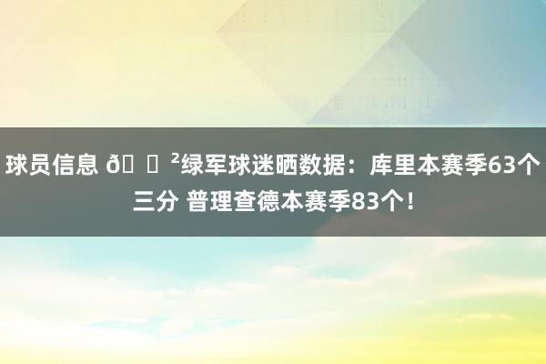 球员信息 😲绿军球迷晒数据：库里本赛季63个三分 普理查德本赛季83个！