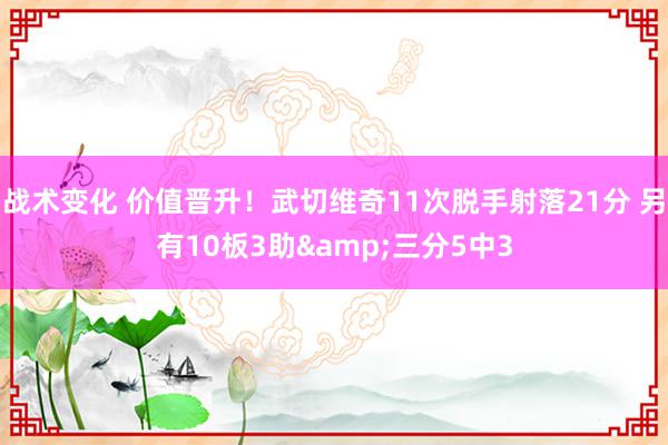 战术变化 价值晋升！武切维奇11次脱手射落21分 另有10板3助&三分5中3