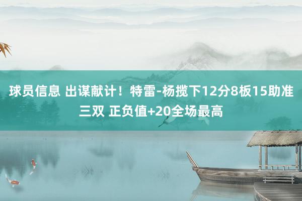 球员信息 出谋献计！特雷-杨揽下12分8板15助准三双 正负值+20全场最高