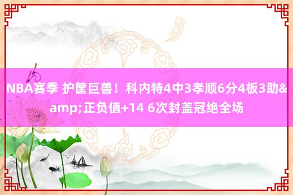 NBA赛季 护筐巨兽！科内特4中3孝顺6分4板3助&正负值+14 6次封盖冠绝全场